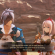 Tales of Arise's protagonists talk to an NPC and make a point about not wasting time getting to the next boss.